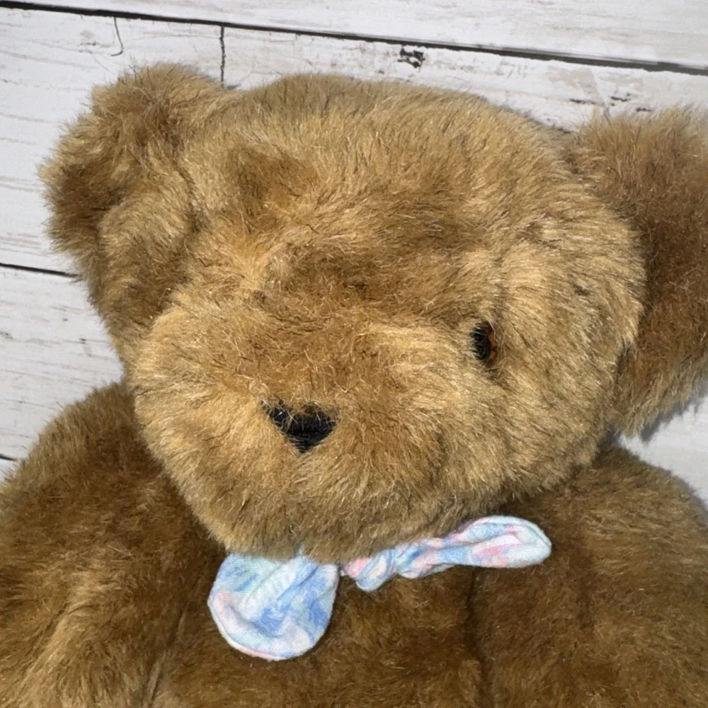 Vermont Teddy Bear Jointed Brown Plush Stuffed Animal Toy Handmade USA
